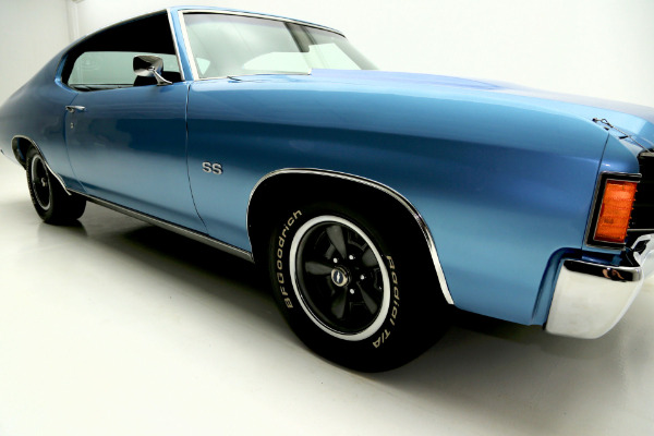 For Sale Used 1972 Chevrolet Chevelle Super Sport SS, Blue,black int,#s Match | American Dream Machines Des Moines IA 50309