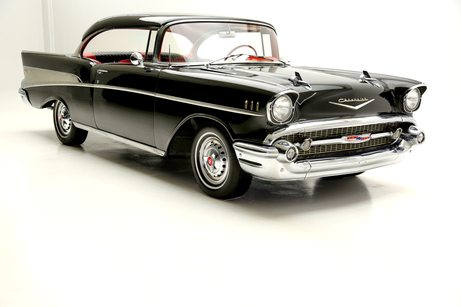 1957 Chevrolet Bel Air Hardtop Black Red Interior 283