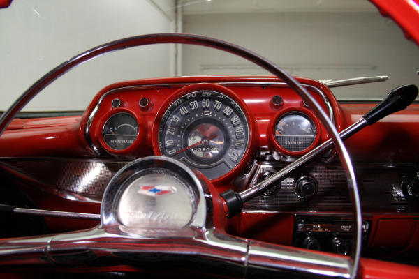 For Sale Used 1957 Chevrolet Bel Air Hardtop Black & red interior, 283 | American Dream Machines Des Moines IA 50309