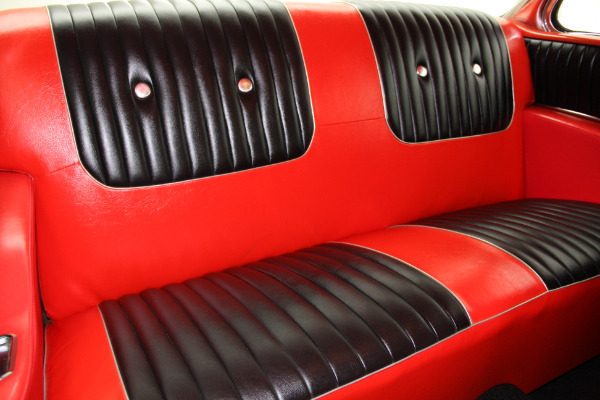 For Sale Used 1957 Chevrolet Bel Air Hardtop Black & red interior, 283 | American Dream Machines Des Moines IA 50309