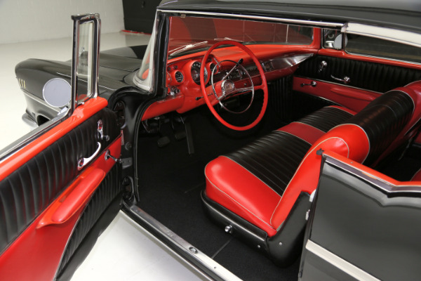 For Sale Used 1957 Chevrolet Bel Air Hardtop Black & red interior, 283 | American Dream Machines Des Moines IA 50309