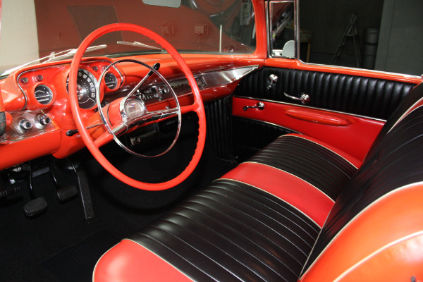 For Sale Used 1957 Chevrolet Bel Air Hardtop Black & red interior, 283 | American Dream Machines Des Moines IA 50309