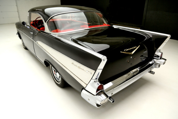 For Sale Used 1957 Chevrolet Bel Air Hardtop Black & red interior, 283 | American Dream Machines Des Moines IA 50309