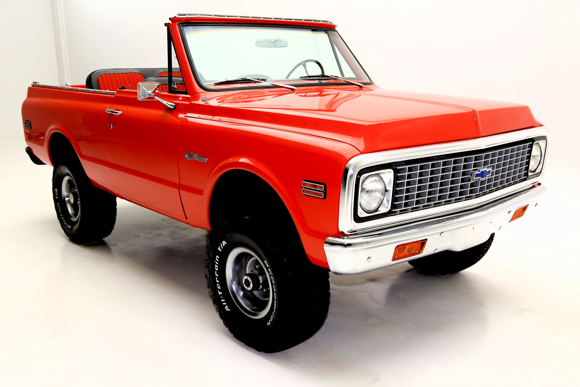 For Sale Used 1972 Chevrolet Blazer K5, Orange, houndstooth int | American Dream Machines Des Moines IA 50309