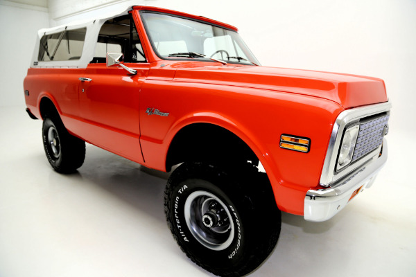 For Sale Used 1972 Chevrolet Blazer K5, Orange, houndstooth int | American Dream Machines Des Moines IA 50309