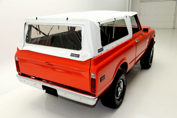 For Sale Used 1972 Chevrolet Blazer K5, Orange, houndstooth int | American Dream Machines Des Moines IA 50309