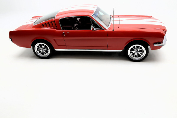 For Sale Used 1965 Ford Mustang Fastback Red/red w/white shelby stripes, | American Dream Machines Des Moines IA 50309