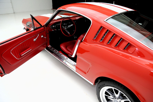 For Sale Used 1965 Ford Mustang Fastback Red/red w/white shelby stripes, | American Dream Machines Des Moines IA 50309