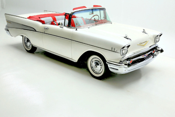 For Sale Used 1957 Chevrolet Belair Pearl white V8 Auto | American Dream Machines Des Moines IA 50309