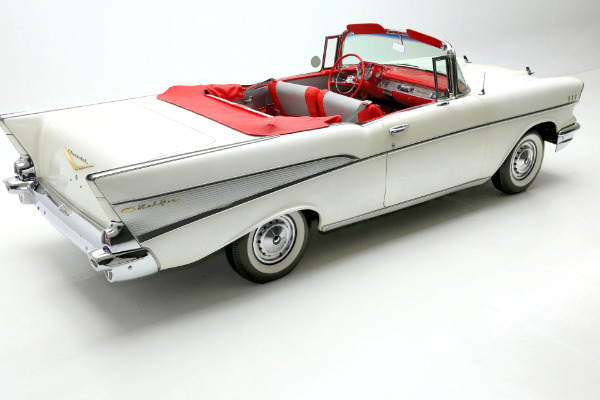 For Sale Used 1957 Chevrolet Belair Pearl white V8 Auto | American Dream Machines Des Moines IA 50309