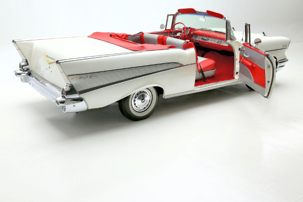 For Sale Used 1957 Chevrolet Belair Pearl white V8 Auto | American Dream Machines Des Moines IA 50309