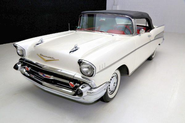 For Sale Used 1957 Chevrolet Belair Pearl white V8 Auto | American Dream Machines Des Moines IA 50309