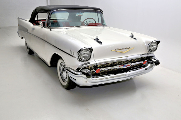 For Sale Used 1957 Chevrolet Belair Pearl white V8 Auto | American Dream Machines Des Moines IA 50309