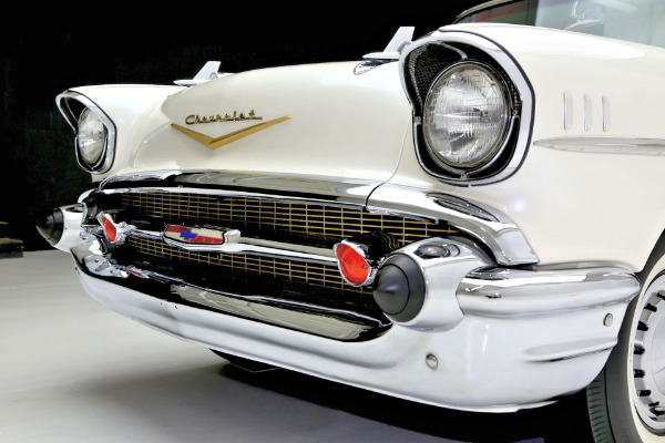 For Sale Used 1957 Chevrolet Belair Pearl white V8 Auto | American Dream Machines Des Moines IA 50309