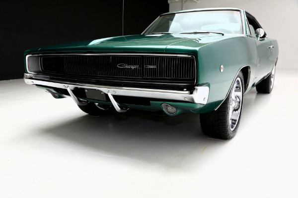 For Sale Used 1968 Dodge Charger 440 Automatic Dark Metallic Green | American Dream Machines Des Moines IA 50309