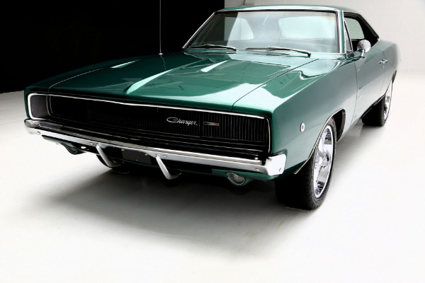 For Sale Used 1968 Dodge Charger 440 Automatic Dark Metallic Green | American Dream Machines Des Moines IA 50309