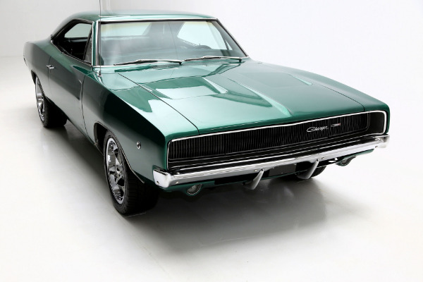 For Sale Used 1968 Dodge Charger 440 Automatic Dark Metallic Green | American Dream Machines Des Moines IA 50309