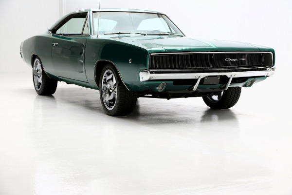 For Sale Used 1968 Dodge Charger 440 Automatic Dark Metallic Green | American Dream Machines Des Moines IA 50309