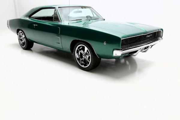 For Sale Used 1968 Dodge Charger 440 Automatic Dark Metallic Green | American Dream Machines Des Moines IA 50309