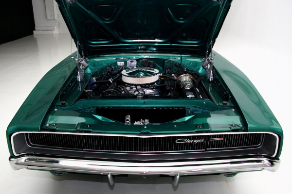 For Sale Used 1968 Dodge Charger 440 Automatic Dark Metallic Green | American Dream Machines Des Moines IA 50309