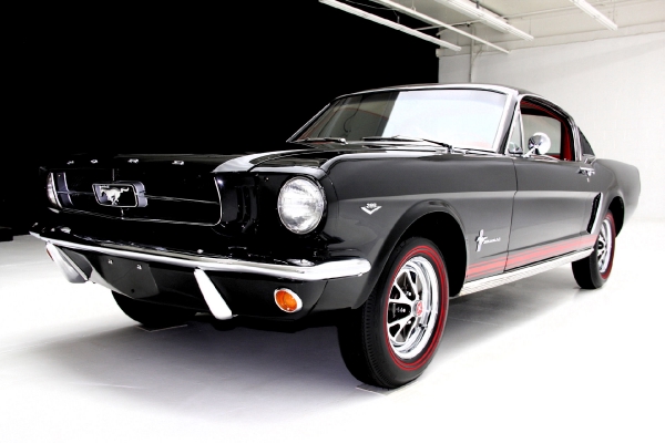 For Sale Used 1965 Ford Mustang Fastback A-code Black/red | American Dream Machines Des Moines IA 50309