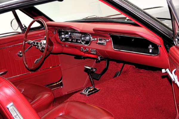 For Sale Used 1965 Ford Mustang Fastback A-code Black/red | American Dream Machines Des Moines IA 50309