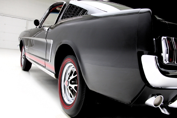 For Sale Used 1965 Ford Mustang Fastback A-code Black/red | American Dream Machines Des Moines IA 50309