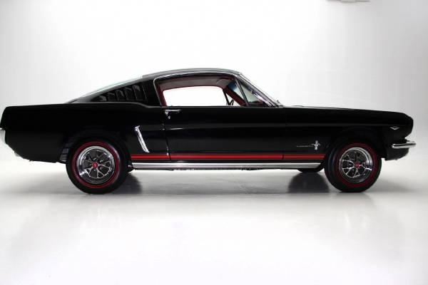 For Sale Used 1965 Ford Mustang Fastback A-code Black/red | American Dream Machines Des Moines IA 50309