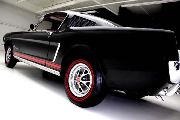 For Sale Used 1965 Ford Mustang Fastback A-code Black/red | American Dream Machines Des Moines IA 50309