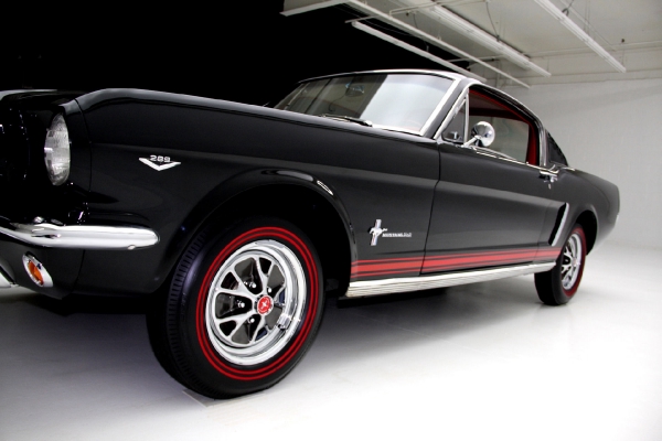 For Sale Used 1965 Ford Mustang Fastback A-code Black/red | American Dream Machines Des Moines IA 50309