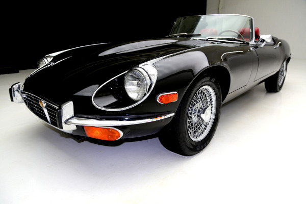 For Sale Used 1971 Jaguar E-Type Black/Red, v12, AC 4spd | American Dream Machines Des Moines IA 50309