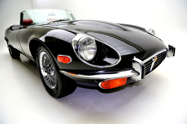 For Sale Used 1971 Jaguar E-Type Black/Red, v12, AC 4spd | American Dream Machines Des Moines IA 50309