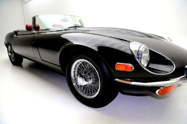 For Sale Used 1971 Jaguar E-Type Black/Red, v12, AC 4spd | American Dream Machines Des Moines IA 50309