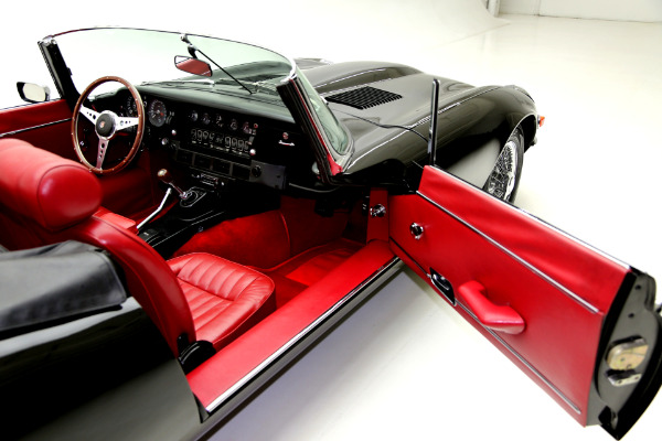 For Sale Used 1971 Jaguar E-Type Black/Red, v12, AC 4spd | American Dream Machines Des Moines IA 50309