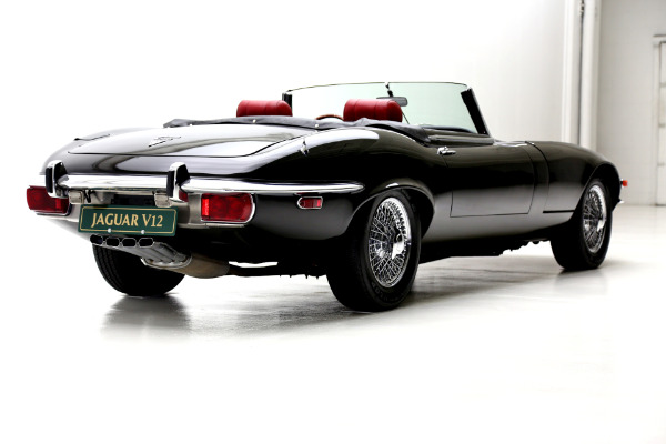 For Sale Used 1971 Jaguar E-Type Black/Red, v12, AC 4spd | American Dream Machines Des Moines IA 50309