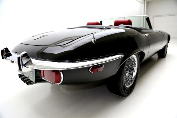 For Sale Used 1971 Jaguar E-Type Black/Red, v12, AC 4spd | American Dream Machines Des Moines IA 50309