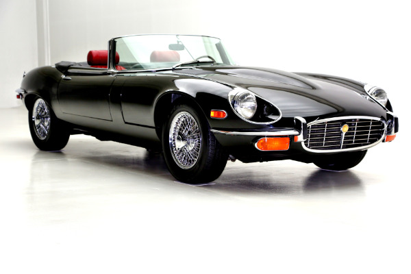 For Sale Used 1971 Jaguar E-Type Black/Red, v12, AC 4spd | American Dream Machines Des Moines IA 50309