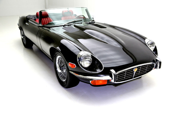 For Sale Used 1971 Jaguar E-Type Black/Red, v12, AC 4spd | American Dream Machines Des Moines IA 50309