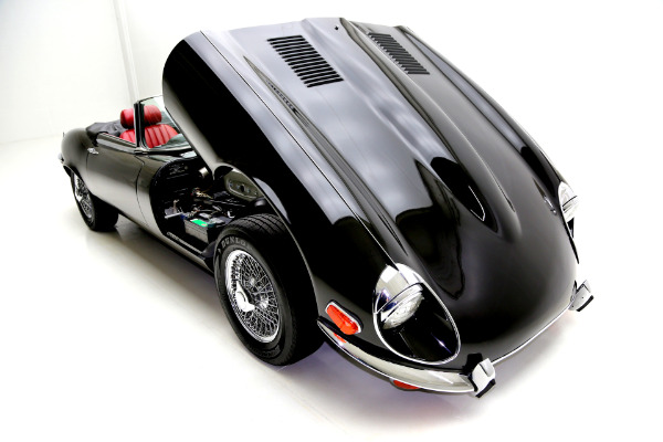 For Sale Used 1971 Jaguar E-Type Black/Red, v12, AC 4spd | American Dream Machines Des Moines IA 50309