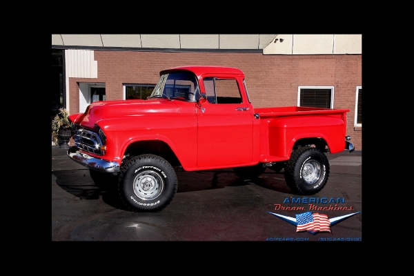 For Sale Used 1957 Chevrolet 3100 4x4 pickup 4spd big back window | American Dream Machines Des Moines IA 50309