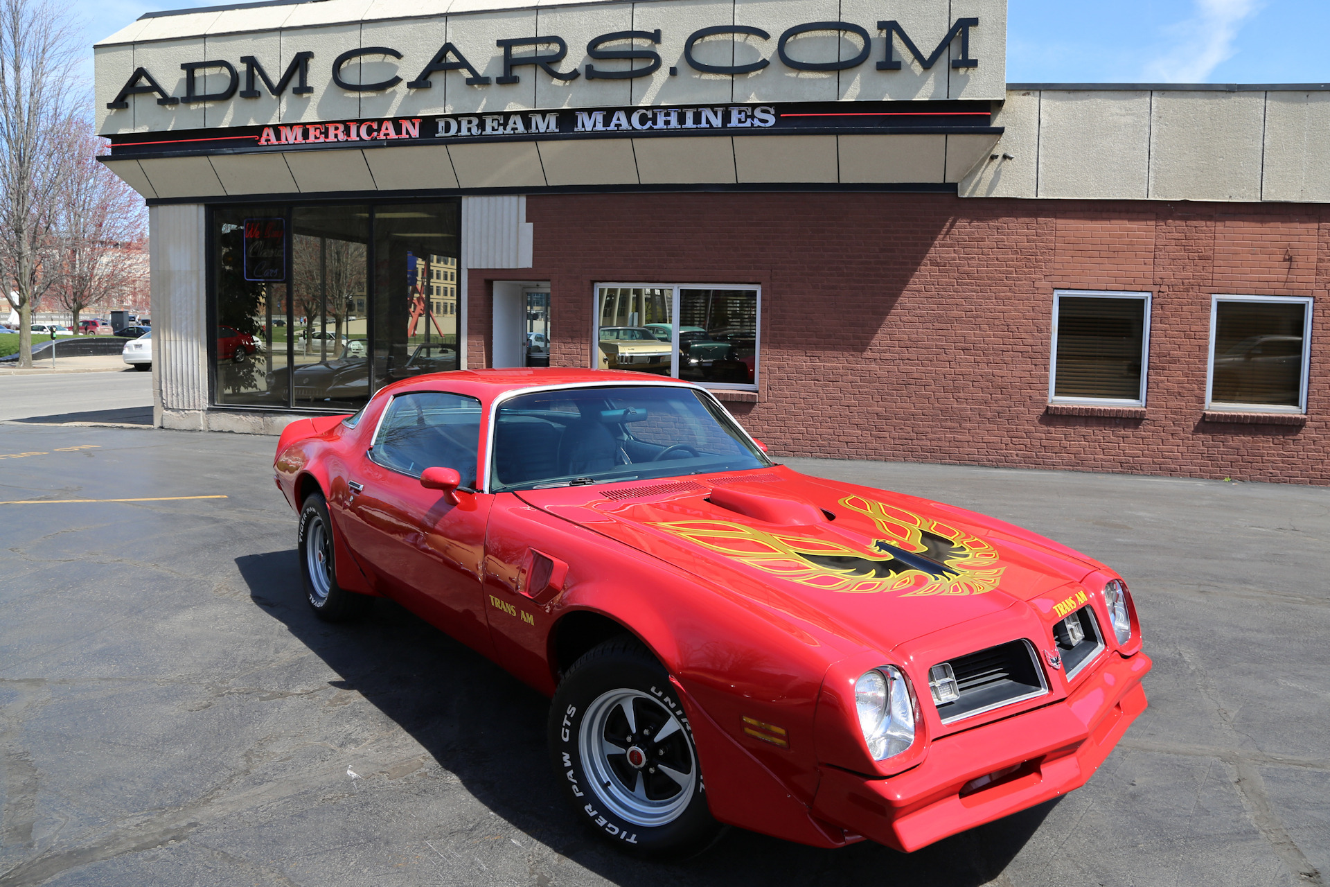 For Sale Used 1975 Pontiac Trans Am Red, Black Bucket, 400, PS, PB, | American Dream Machines Des Moines IA 50309