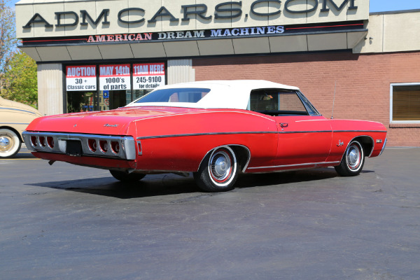 For Sale Used 1968 Chevrolet Impala Convertible Red 396/325hp #'s Match.12 Bolt. (SELLING AT AUCTION, LOW RESERVE, MAY 14TH | American Dream Machines Des Moines IA 50309