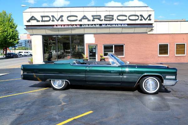 For Sale Used 1966 Cadillac Deville Convertible Dark Emerald | American Dream Machines Des Moines IA 50309