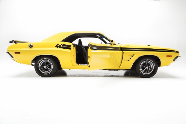 For Sale Used 1973 Dodge Challenger Lemon Twist, RT Stripes | American Dream Machines Des Moines IA 50309