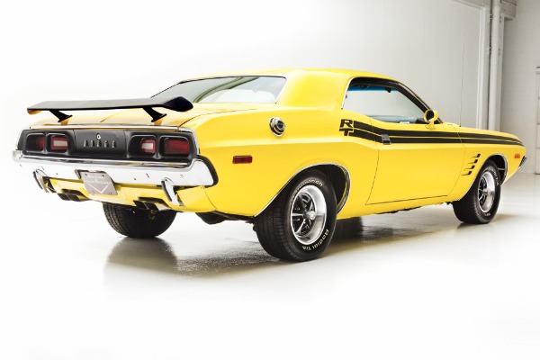 For Sale Used 1973 Dodge Challenger Lemon Twist, RT Stripes | American Dream Machines Des Moines IA 50309