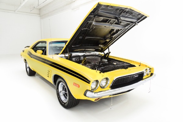 For Sale Used 1973 Dodge Challenger Lemon Twist, RT Stripes | American Dream Machines Des Moines IA 50309