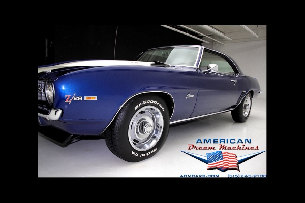 For Sale Used 1969 Chevrolet Camaro Z28, Blue X-77 DZ 302 Z28 | American Dream Machines Des Moines IA 50309