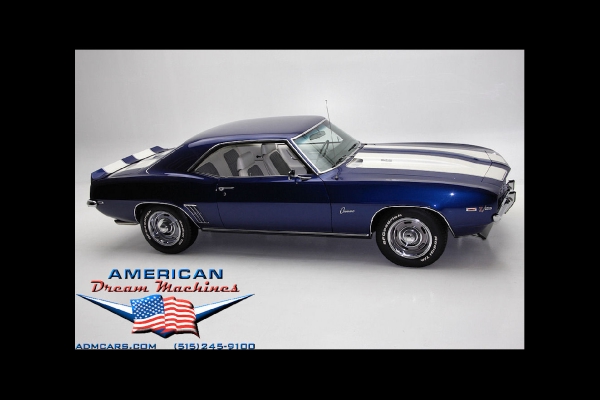 For Sale Used 1969 Chevrolet Camaro Z28, Blue X-77 DZ 302 Z28 | American Dream Machines Des Moines IA 50309