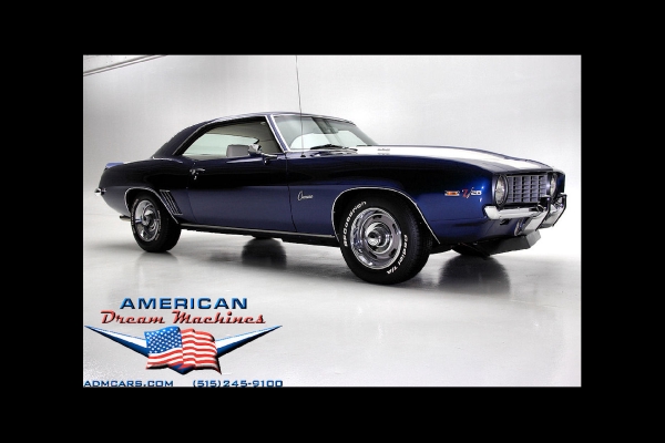 For Sale Used 1969 Chevrolet Camaro Z28, Blue X-77 DZ 302 Z28 | American Dream Machines Des Moines IA 50309