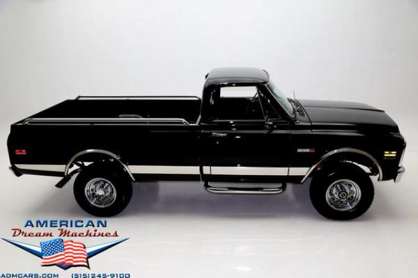 For Sale Used 1972 Chevrolet K20 Cheyenne pickup Black 4x4 Frame off | American Dream Machines Des Moines IA 50309